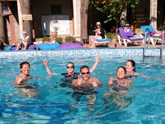 Enjoying the freezing pool at Atilla's Getaway, the best place to stay in Selcuk!