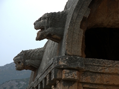 Detail of the lions' heads on the King's Tomb; Kas