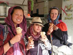 Ice cream munchers; Shah Gölü Park in Tabriz