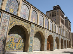 Beautiful tilework on display at Golestan Palace
