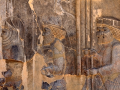 Detail of a low-relief from Persepolis, showing the guards of a royal audience