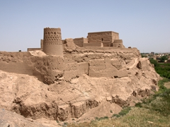 Crumbling mud built Narein Castle; Meybod