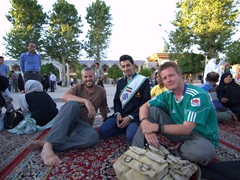 Robby and Lars with our awesome guide at Shah-e-Cheragh Shrine