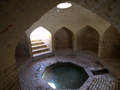 Covered qanat (underground water channels) inside the caravanserai; Meybod