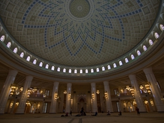 Serene interior of Türkmenbaşy Ruhy Mosque