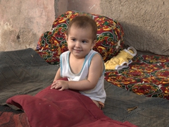 Adorable Uzbek boy greets us in Khiva