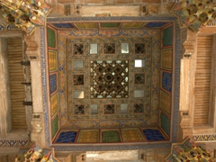 Colorful ceiling of the 17th century Juma Mosque; Bukhara Ark