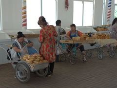 Bread for sale at the Chorsu Bazaar