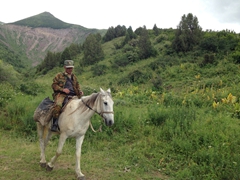 A park ranger in Aksu-Zhabagly Nature Reserve