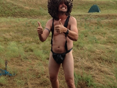 Borat in his mankini rocked up at our bush camp!