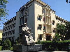 Statue of Kalyk Akiev,  a founder of written literature of Kyrgyzstan