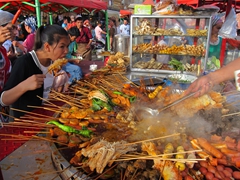 Skewer snacks; Kashgar night market