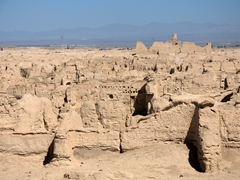 The crumbling, mud built city of Jiaohe - considered the best preserved ancient city in China