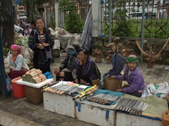Sapa ethnic minorities smile for the camera at the morning market