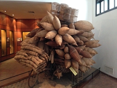 A Vietnamese fisherman used to transport 800 fish  traps during his daily commute; Ethnology Museum