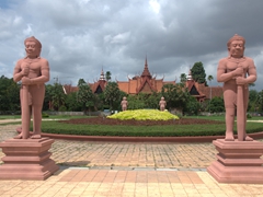 Statues in a courtyard near the National Museum of Cambodia