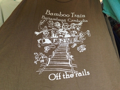 Battambang bamboo train souvenir t-shirt for sale