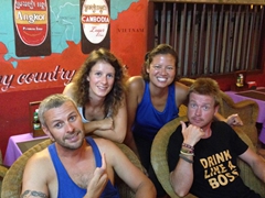 Having fun in Cambodia with our trans Africa peeps - Katherine and Lars