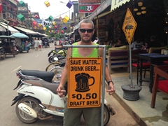 Save water and drink beer! At only 50 cents a glass, its a viable alternative