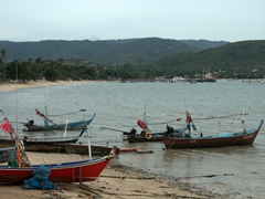 Boats at Bang Rak Beach Pier; Ko Samui