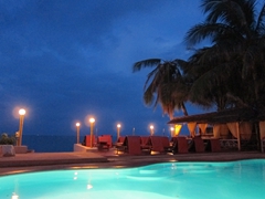 Our swimming pool at dusk; Samui Beach Resort in Lamai