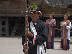 Close up of a Batak totem pole; Museum Huta Bolon Simanindo