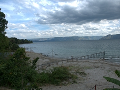 Beach scene at Lake Toba