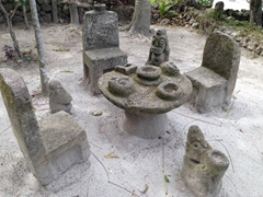 Stone chairs and tables at Parulubalangan