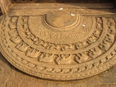 Beautifully carved moonstone (Sandakada Pahana) at Polonnaruwa