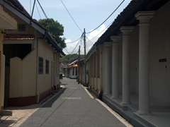 View of a cobblestoned street in Galle