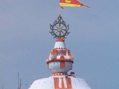 Hindu symbolism atop Puri's Jagannath temple
