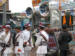 A band prepares for a show in Jaipur