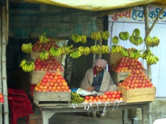 Colorful fruit vendor