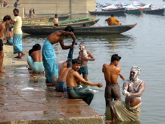 Men bathing in the Ganges River