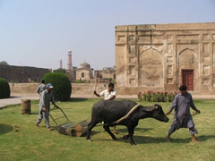 Old fashioned lawn-mower, Lahore Fort