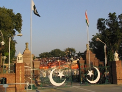 The Pakistan gates of the Wagah border ceremony