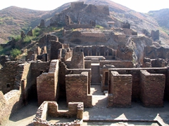 Takht-i-Bahi remains atop a rocky hill