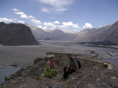 Zia took a snapshot of us sitting atop Karphochu Fort