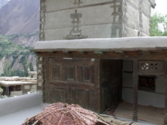 Rooftop view of a typical Ganish Village house (notice the opening in the ceiling to allow sunlight to filter into the upstairs "summer" room)