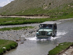 Our jeep ably traversed this body of water...Jan makes it look so easy!