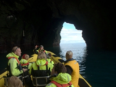 Cruising beneath the island of Súlnasker