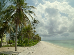 A beautiful beach and not a sun worshipper in sight; the artificial island of Hulhumale