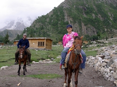Riding back down from Beyal to Fairy Meadows