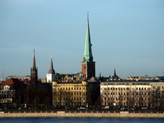 The waterfront view of Riga
