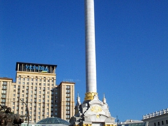 The Monument to Berehynia (protector of Kiev) on the Independence Column; Independence Square