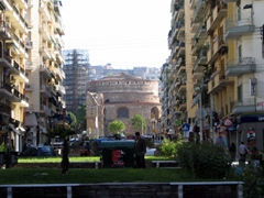 The Rotunda of Galerius (also known as the Greek Orthodox church of Agios Georgios) was built in 306 AD and is considered the oldest church in Thessaloniki