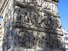 Detail of the sculpted marble slabs on the Arch of Galerius, Thessaloniki