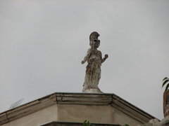 A statue of Athena (Greek goddess of wisdom) which is where Athens derives its namesake