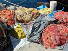 Fishing nets drying on the dock