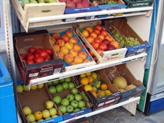 Fruit stand in Hora